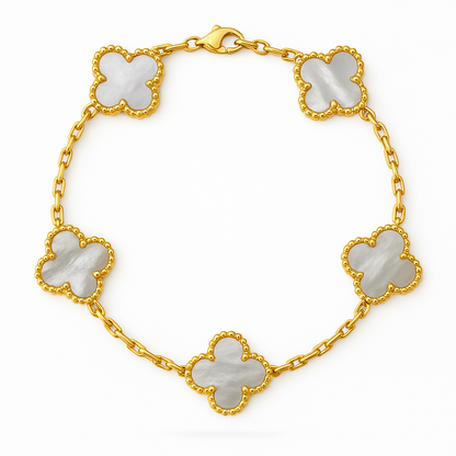 Pulsera estilo Van Cleef – Plata y Oro | Envío gratis en Chile 🇨🇱